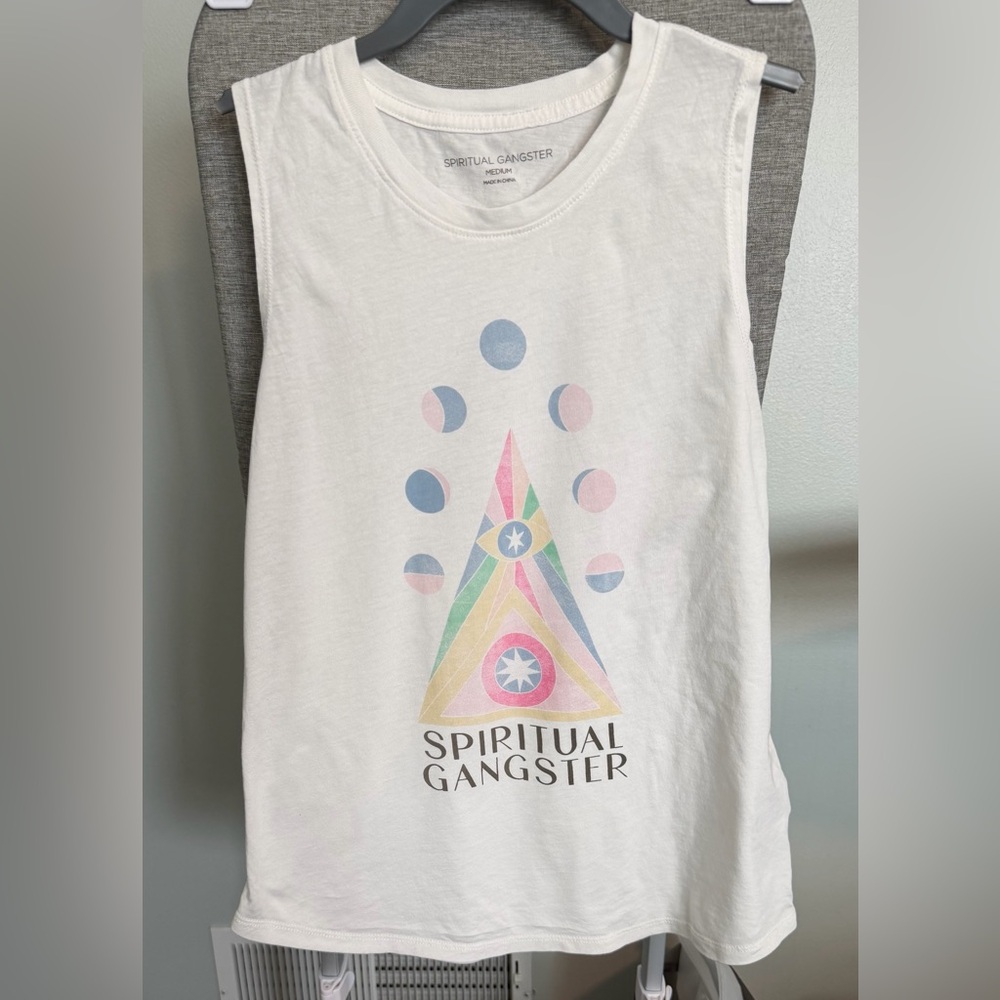 Spiritual Gangster Ladies M Tank Top with Pastel Geometric Design